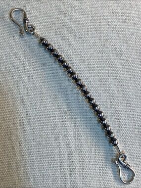 Sterling Silver Navajo Pearl Necklace Extender 10cm 3mm Bead Southwestern